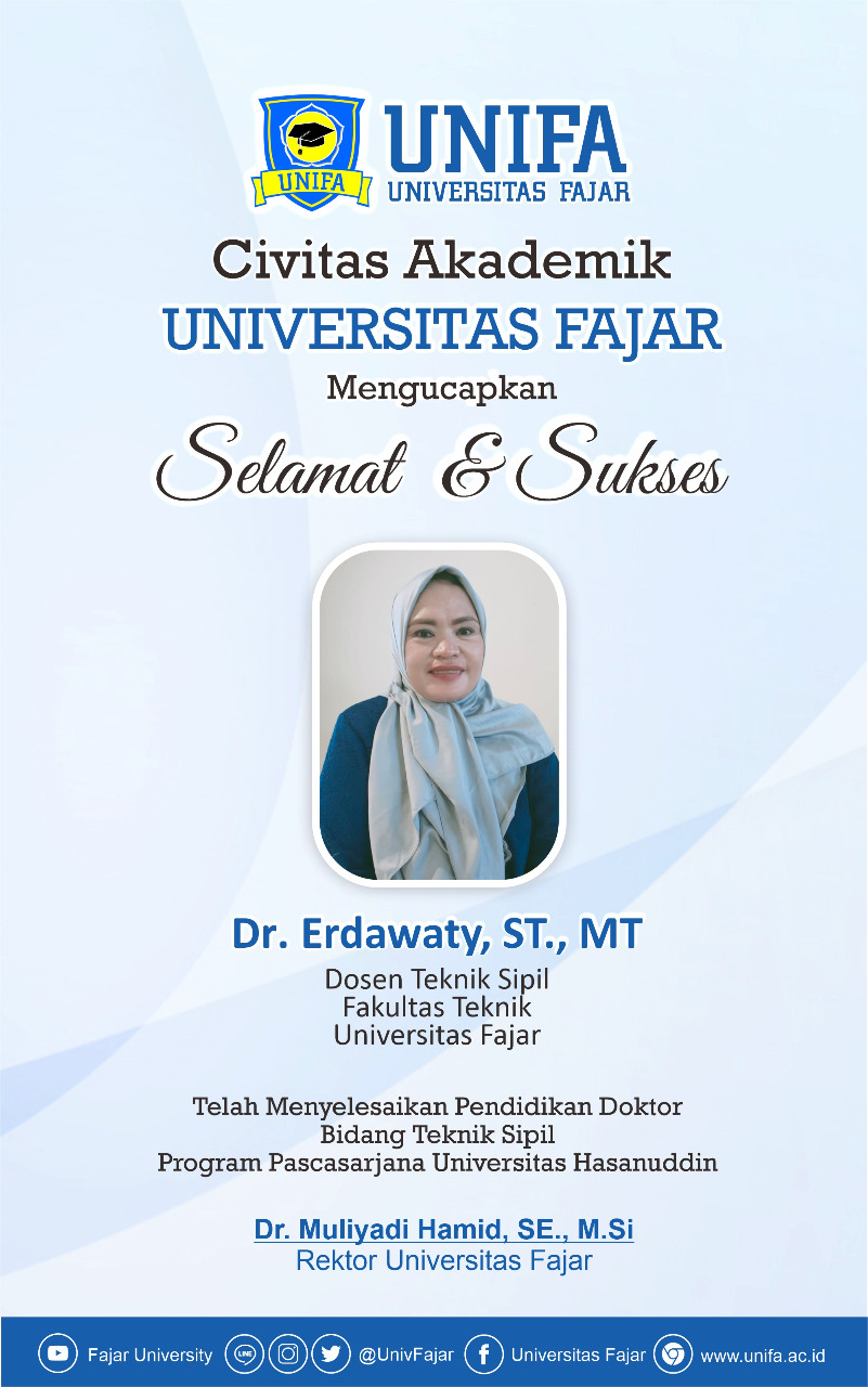Dosen Unifa Raih Gelar Doktor Dibidang Teknik Sipil