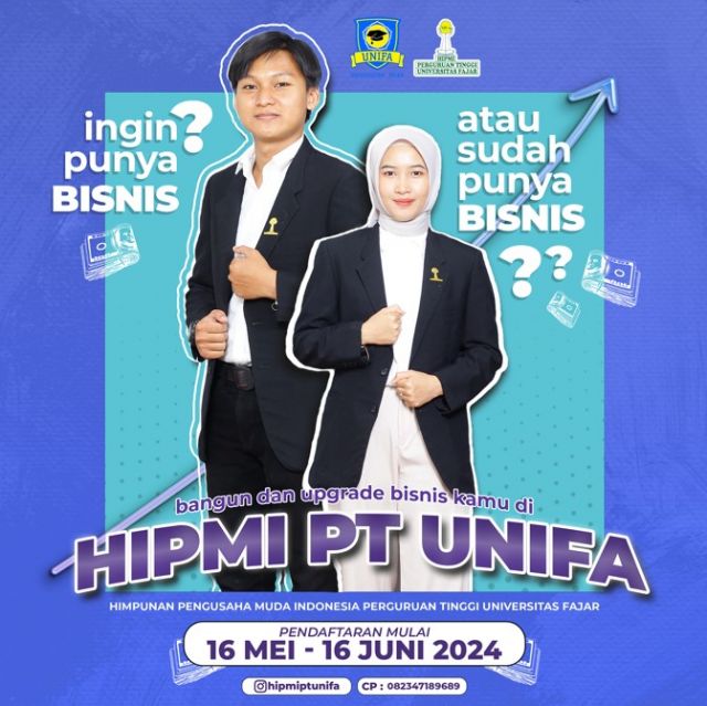Buka Pendaftaran, HIPMI PT Unifa Ajak Mahasiswa Bangun dan Upgrade Bisnis