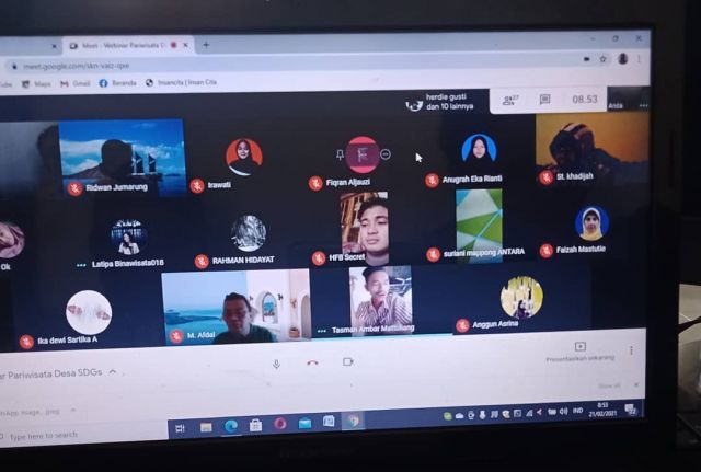KKN-E Angkatan XV Unifa Makassar Kolaborasi Karang Taruna Buhung Barania Desa Manyampa Gelar Webinar Bertajuk Membangun Pariwisata Berbasis SDGs Disponsori oleh BUMDes Mutiara Manyampa